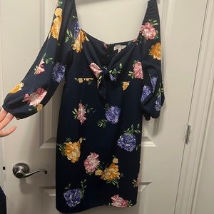 Wayf blue navy floral dress , size S .
